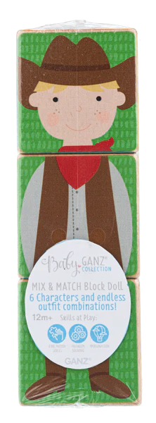 Wooden Block Doll 3 pc. set