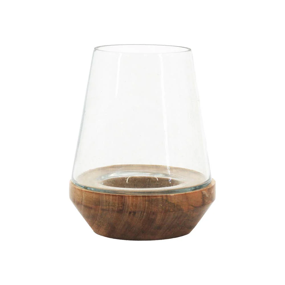 Small Candle Cutout Hurricane Glass